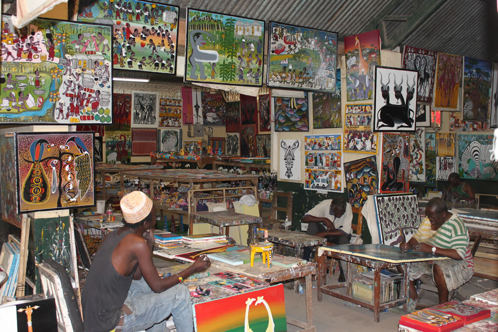 Man in Tinga Tinga art studio